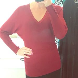 Cranberry Red sz small Anne Taylor Loft dolman top